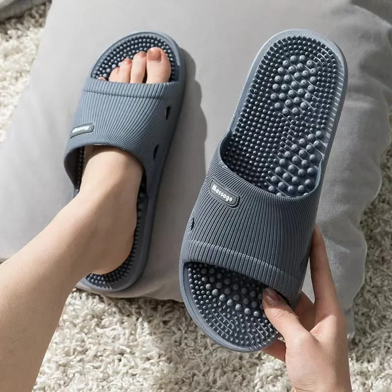 Men's Summer PVC Massage Non-Slip Bathroom Slippers - Image 6