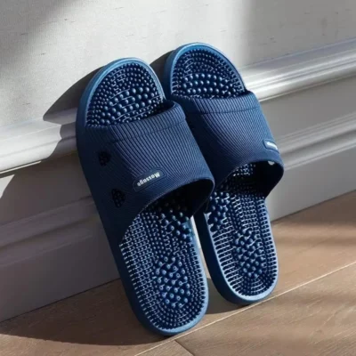Men's Summer PVC Massage Non-Slip Bathroom Slippers